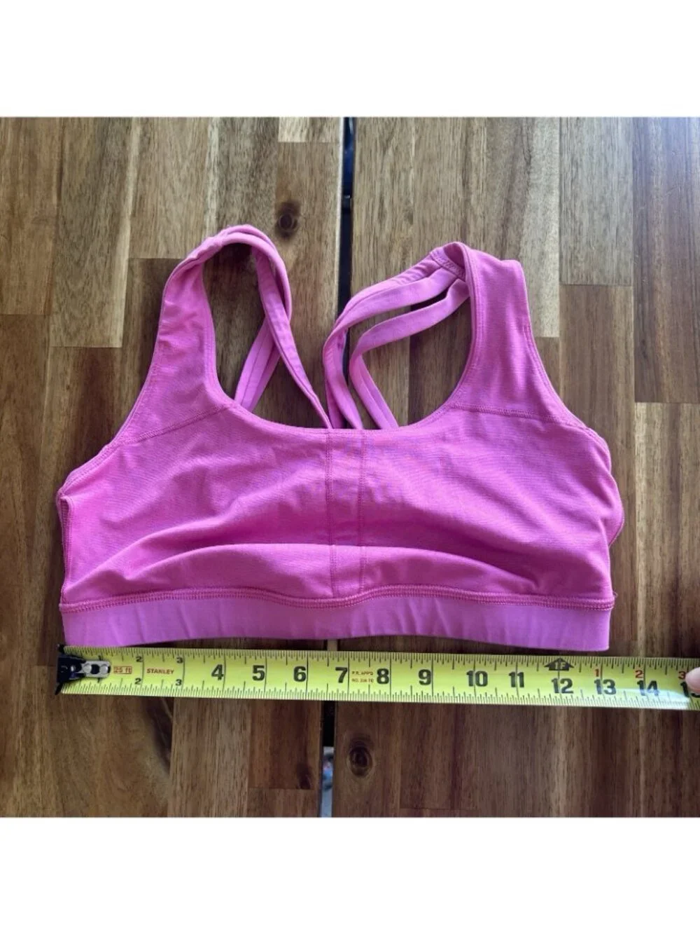Lululemon Women’s Sports Bra SZ 8 Pink Preppy Sporty Gym Workout NO CUPS INSERTS